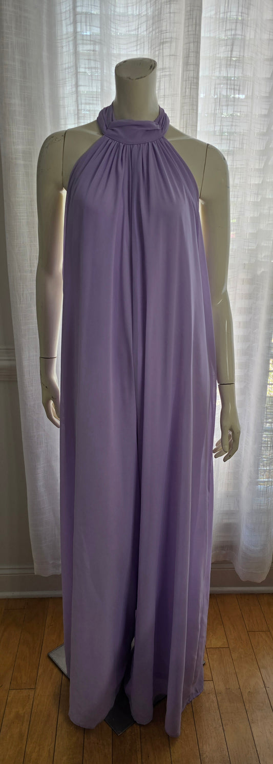 Chiffon Wide Leg Light Purple Jumpsuit - Best Fit XL