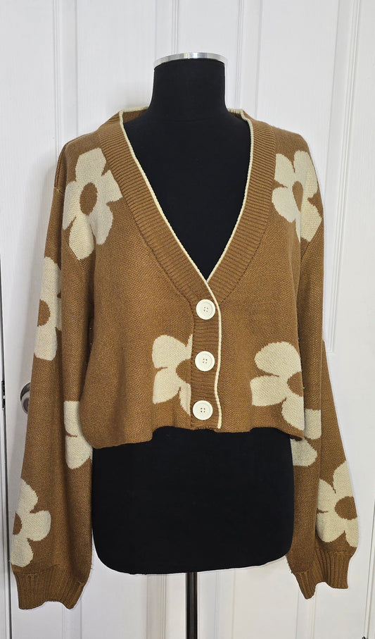 Simply Southern Flower Crop Cardigan Sz L