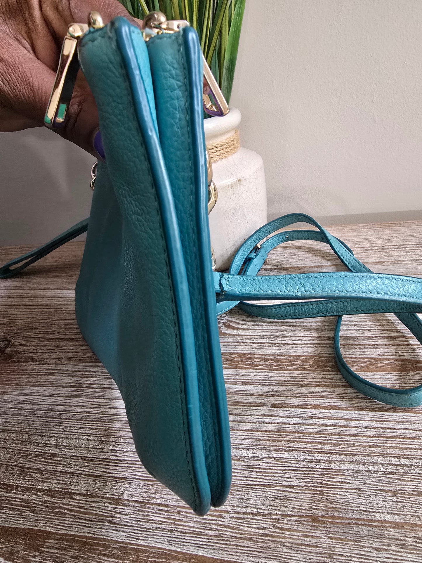 Coach Turquoise Leather Cross Body