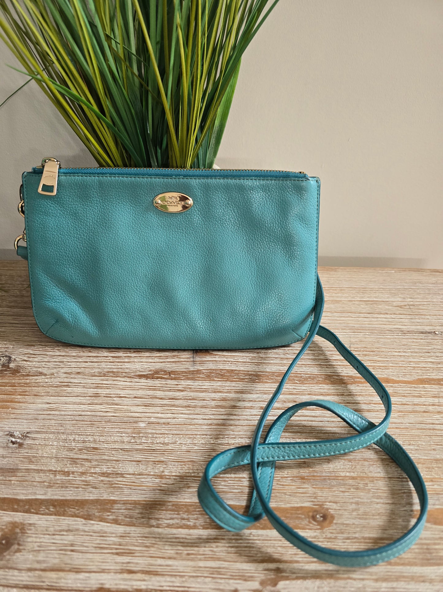 Coach Turquoise Leather Cross Body