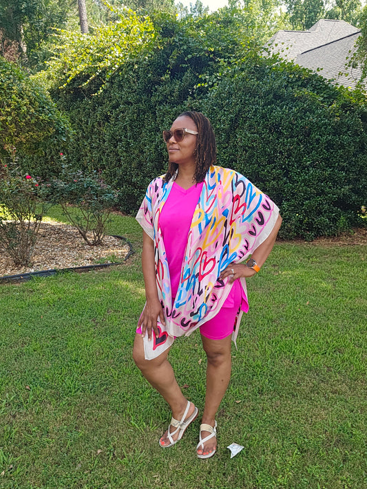 Queen of Hearts Beige Kimono