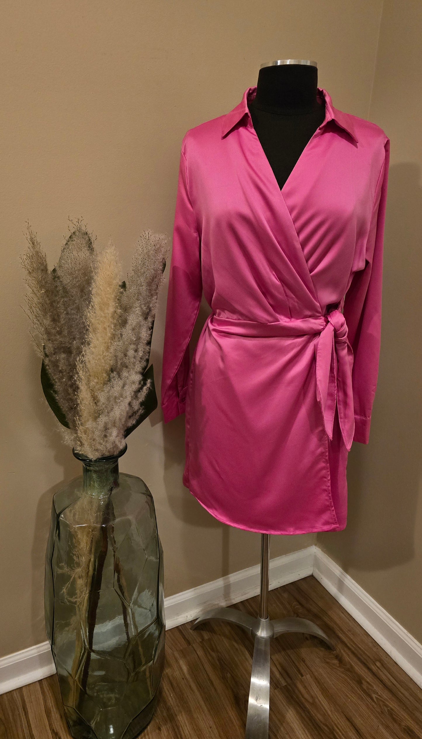 Blushe Pink Wrap Dress Sz L