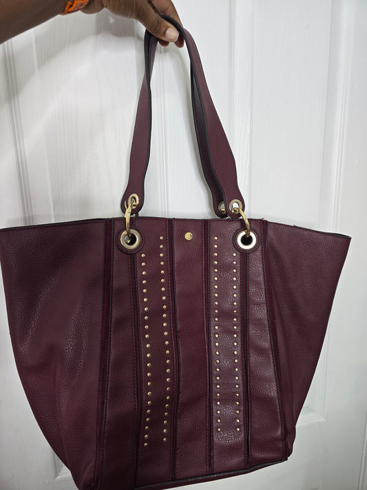 Steve Madden Burgundy Large Tote Bag