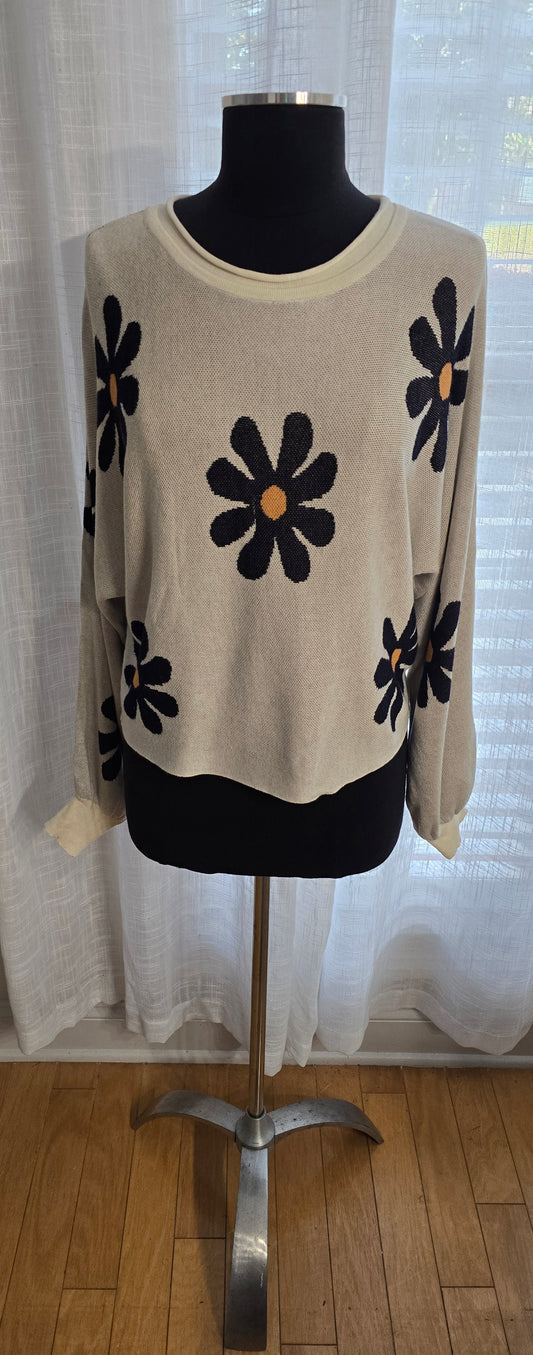 Ekouaer Flower Sweater Sz M