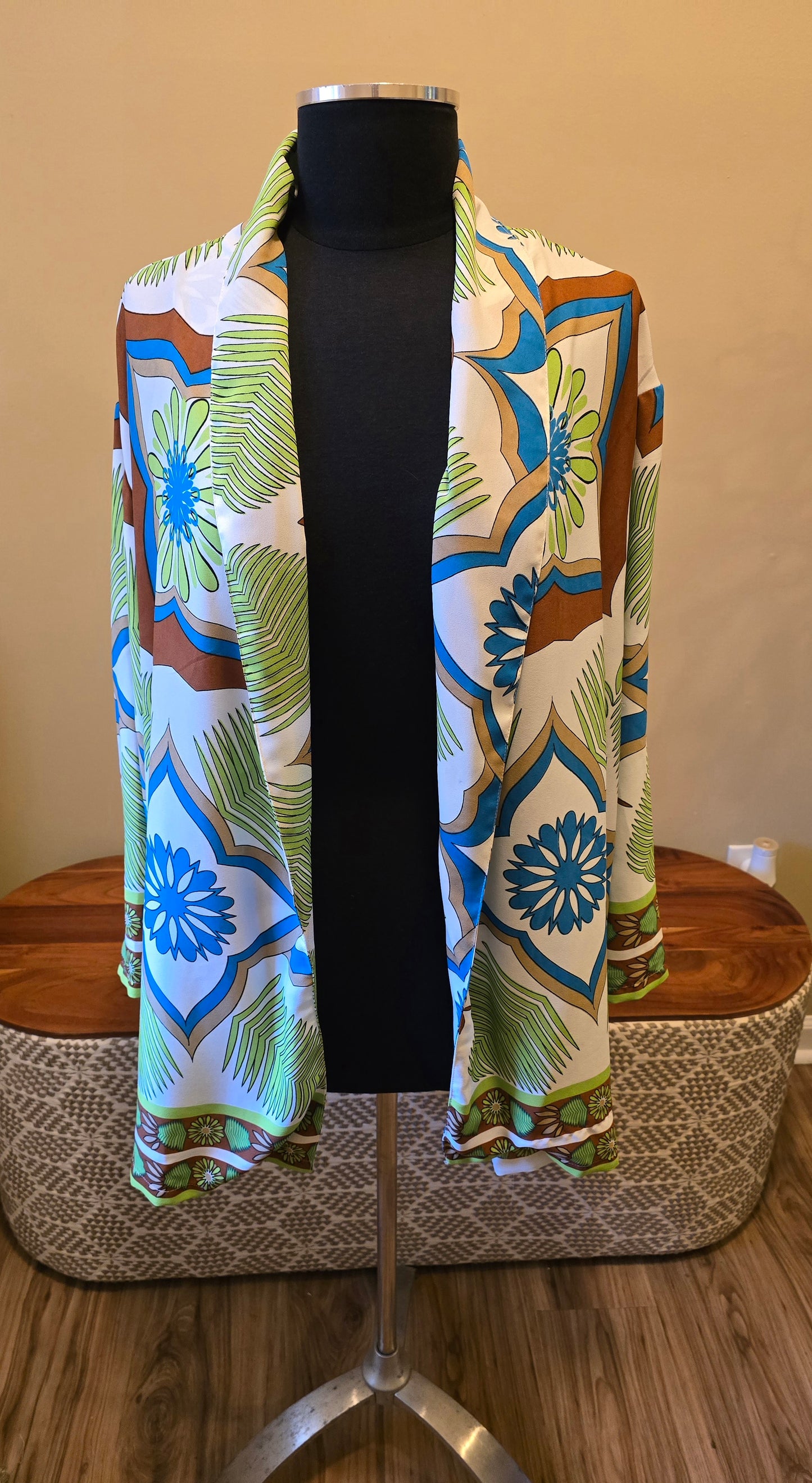 Green Multi-Colored Kimono Sz 22/24