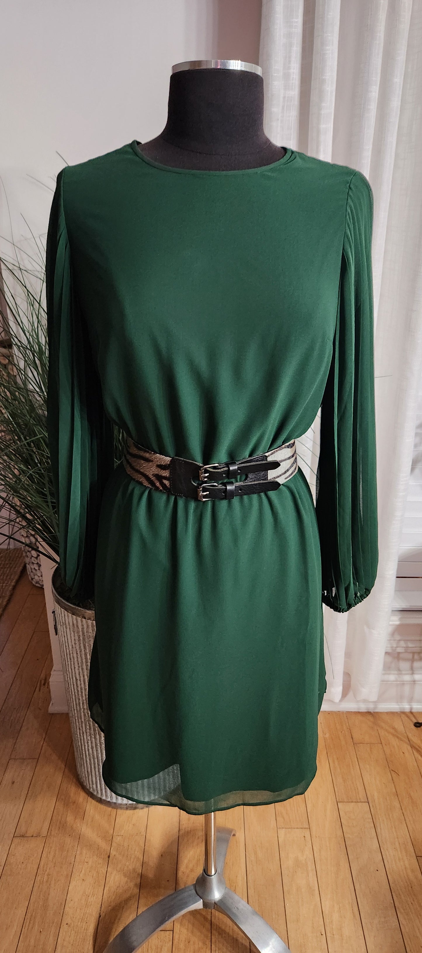 Ann Taylor Green Dress Sz 10 Petite