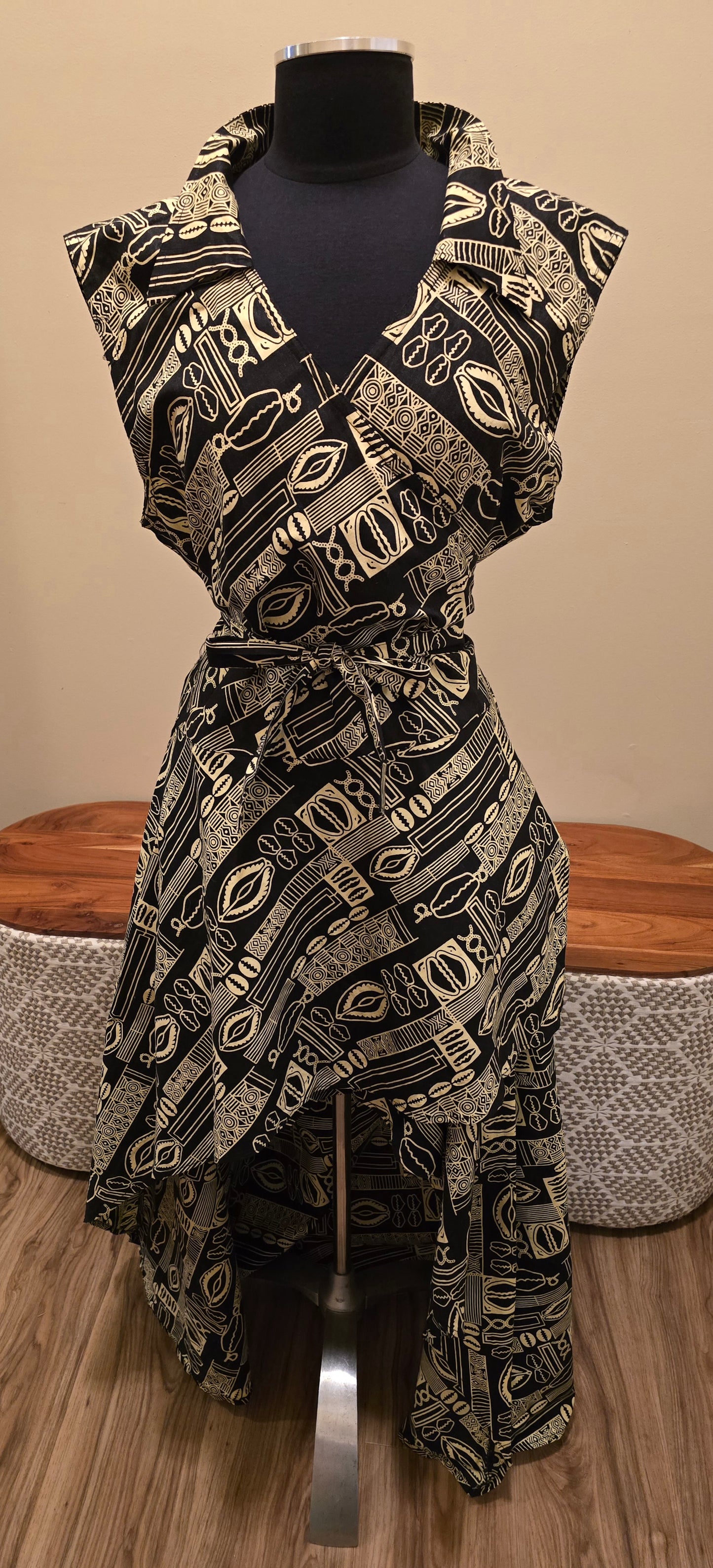 Cowrie Shell Wrap Dress/Tunic Fits up to Sz XXL