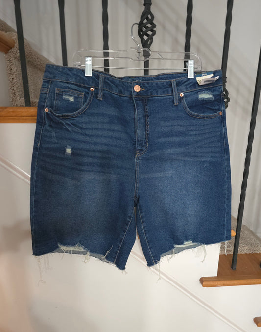 Terra & Sky High Rise Distressed Shorts Sz 18W