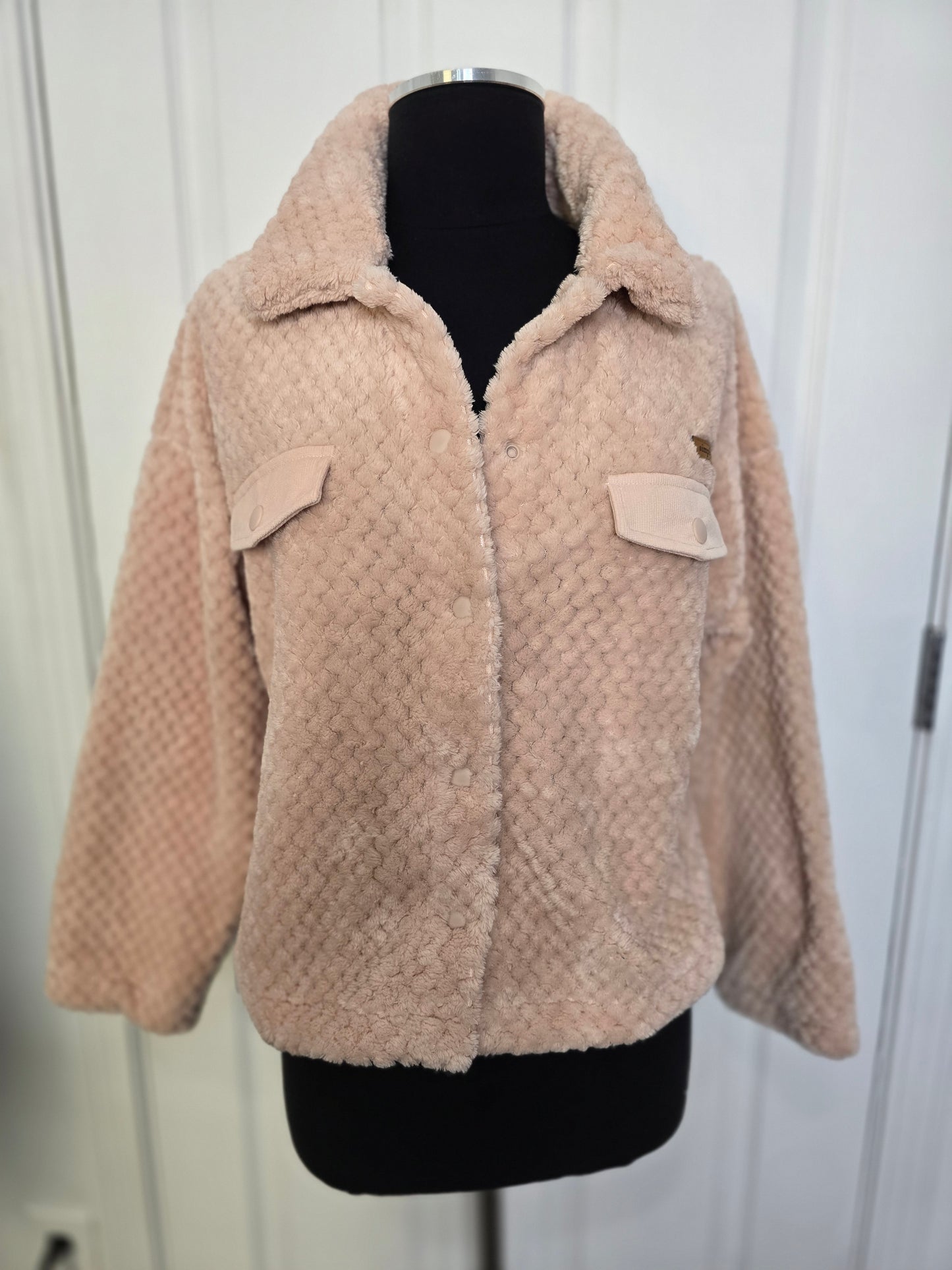 Simply Southern Sherpa Shacket Pink Sz M