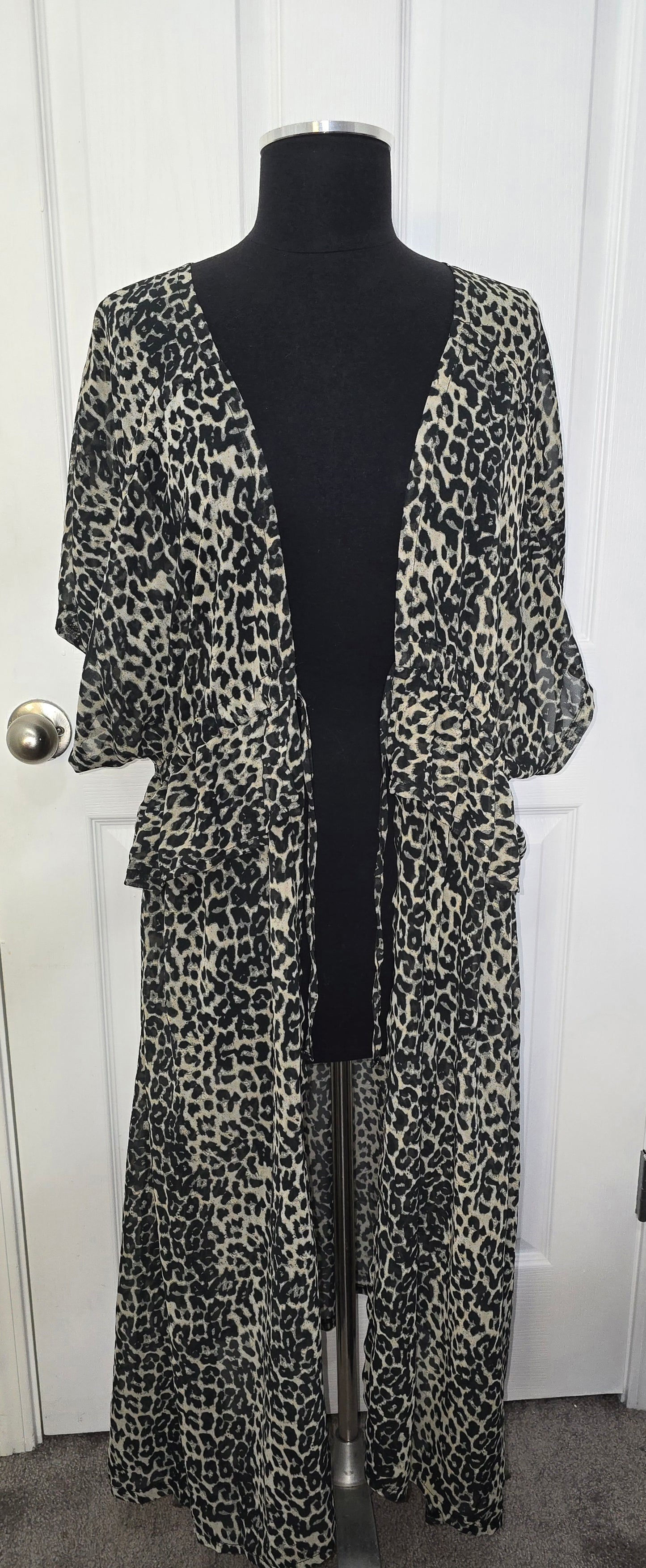 Animal Print Dolman Sleeve Duster Sz 2X/3X