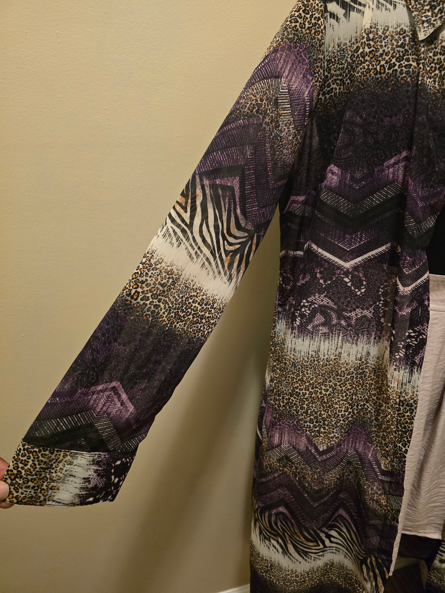 Purple Animal Print Duster Sz M