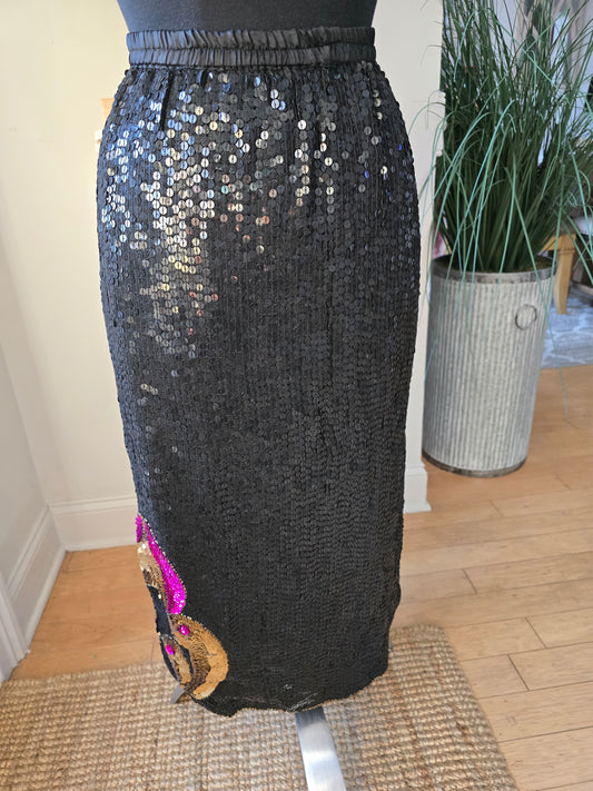 Vintage Elegance By Anujan Sequin Skirt Sz XL