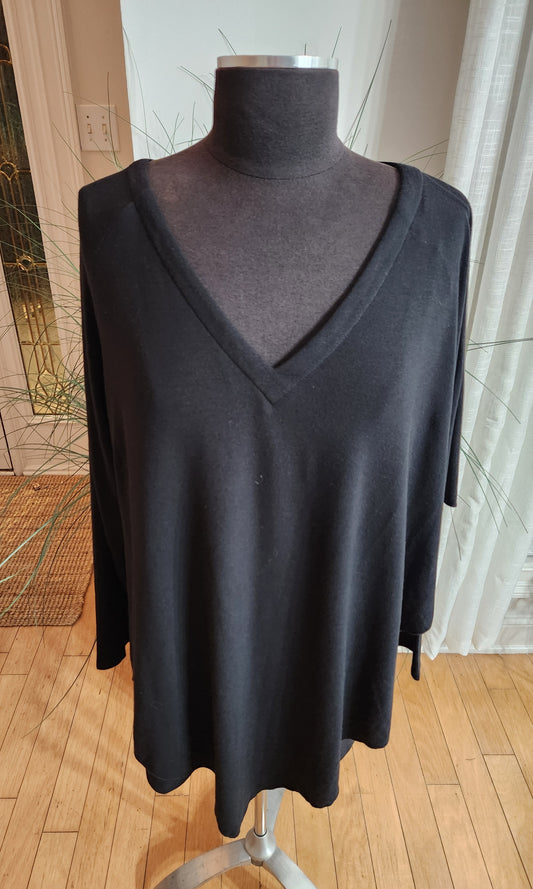 Soft Surroundings Layered Black Top Sz XL