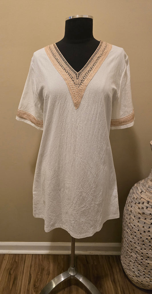 White Coverup Dress Sz M