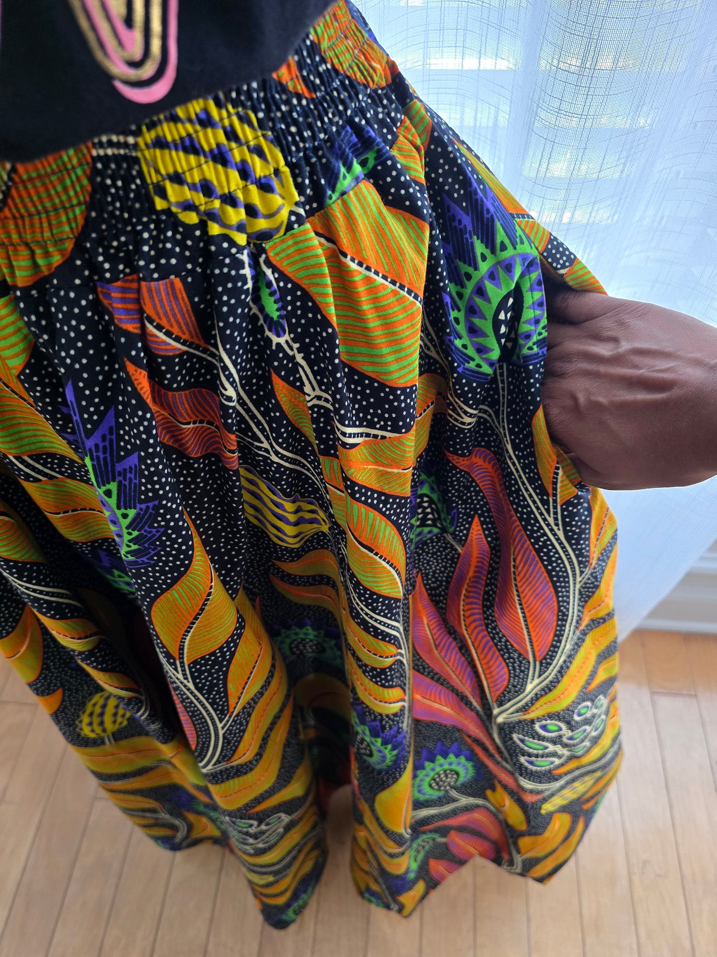 Golden Seal Ankara Maxi Skirt One Size