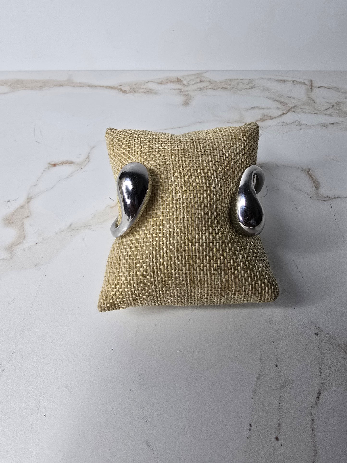 Stainless Steel Silver Tear Drop Cuff Bracelet