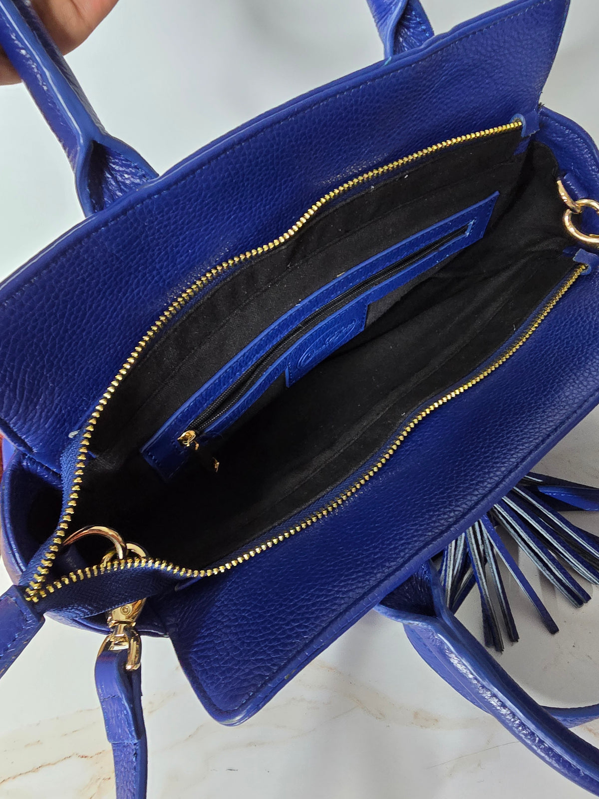 Onna Ehrlich Blue Leather Handbag* See Disclaimer