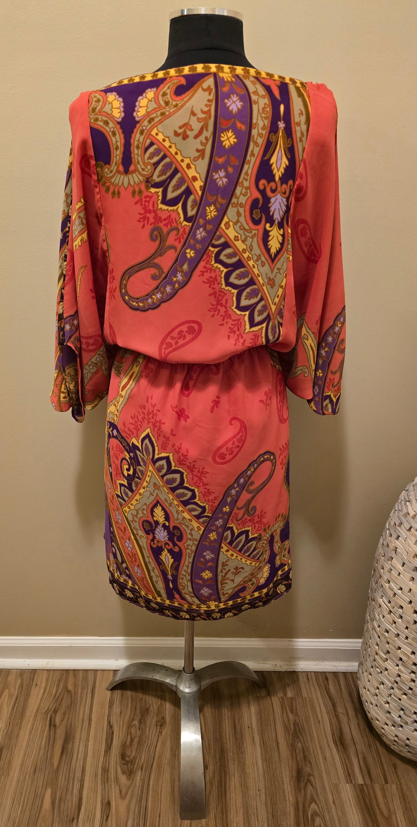 Dolman Sleeve Print Dress Sz 1X