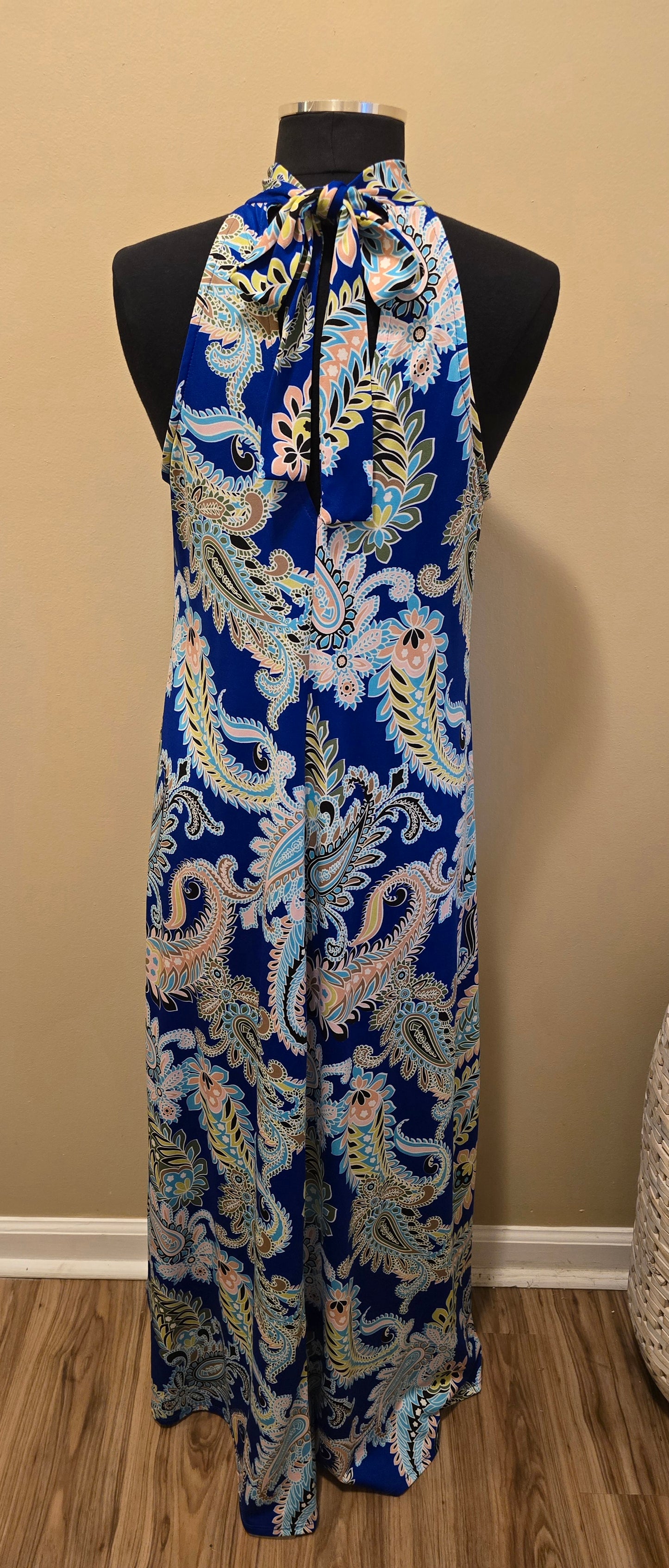 Halter Paisley & Floral Dress Sz L