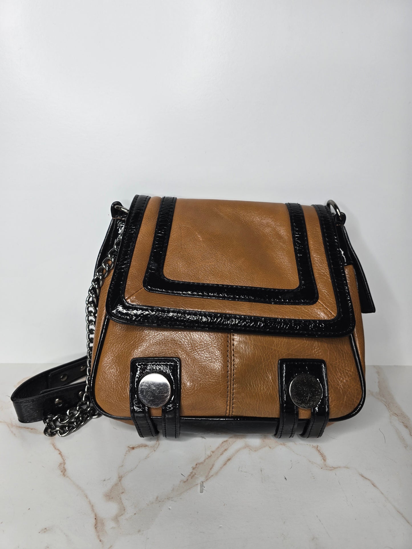 La Diva Brown & Black Leather Bag