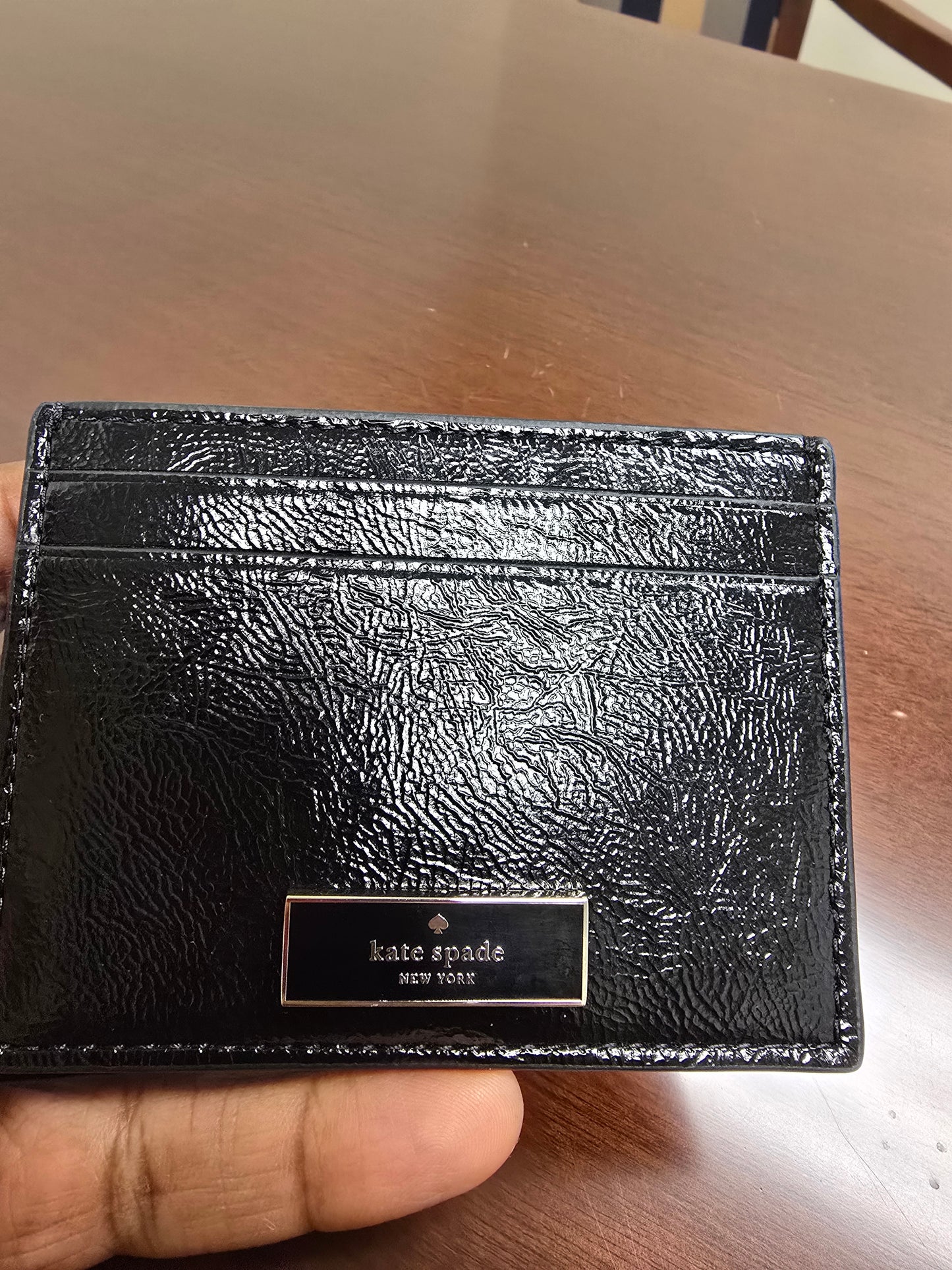 Kate Spade Bridget Crinkle Patent Small Slim Card Holder