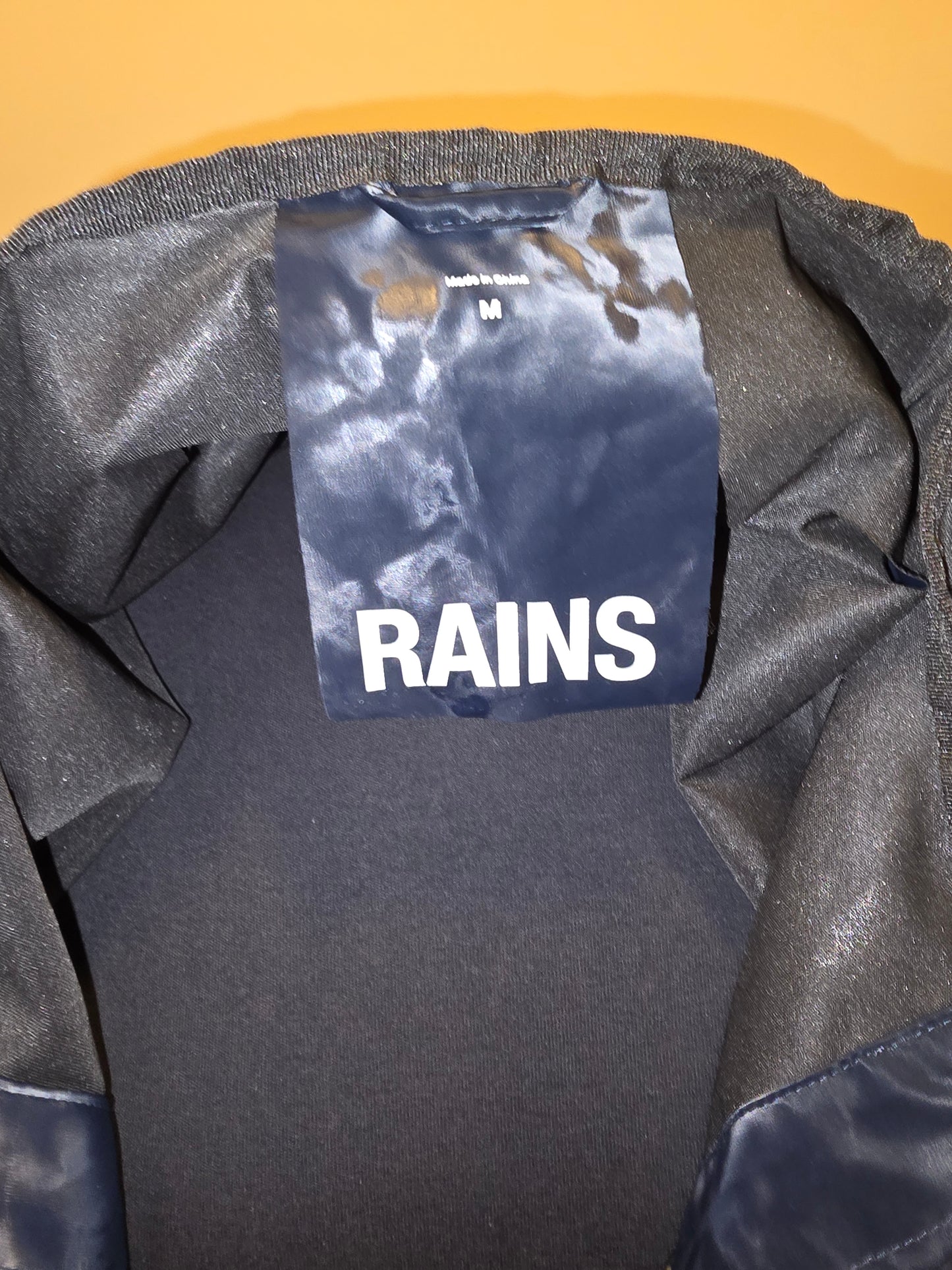 Rains Long Velvet Effect Waterproof Raincoat Sz M