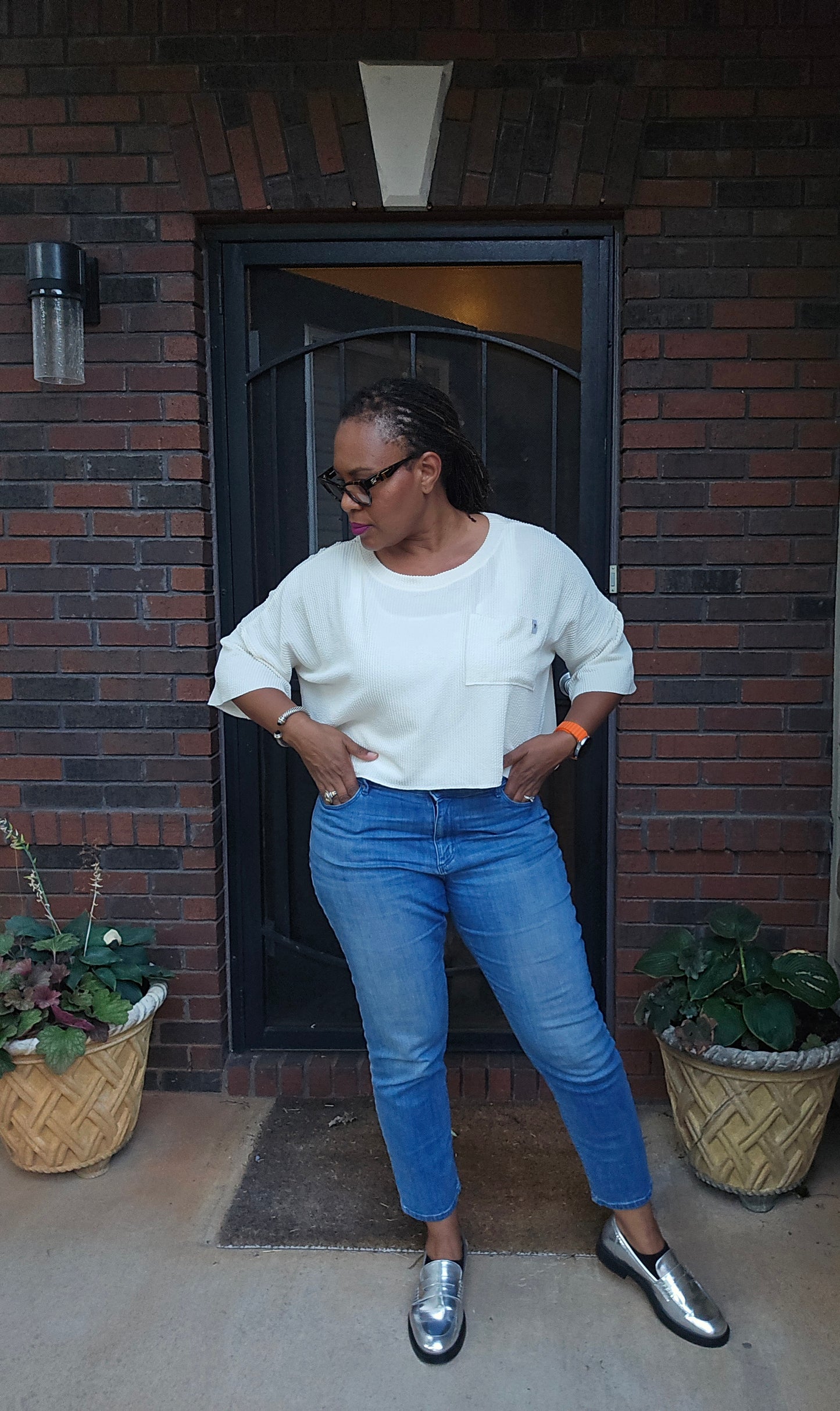 Simply Southern Ribbed Hi-Lo Top Cream