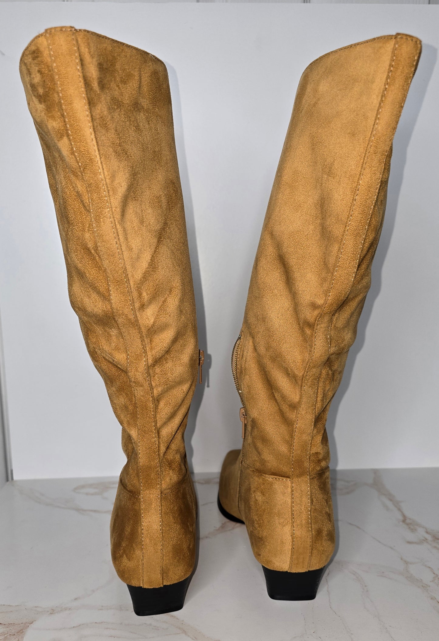 Camel Faux Suede Boot Sz 8.5
