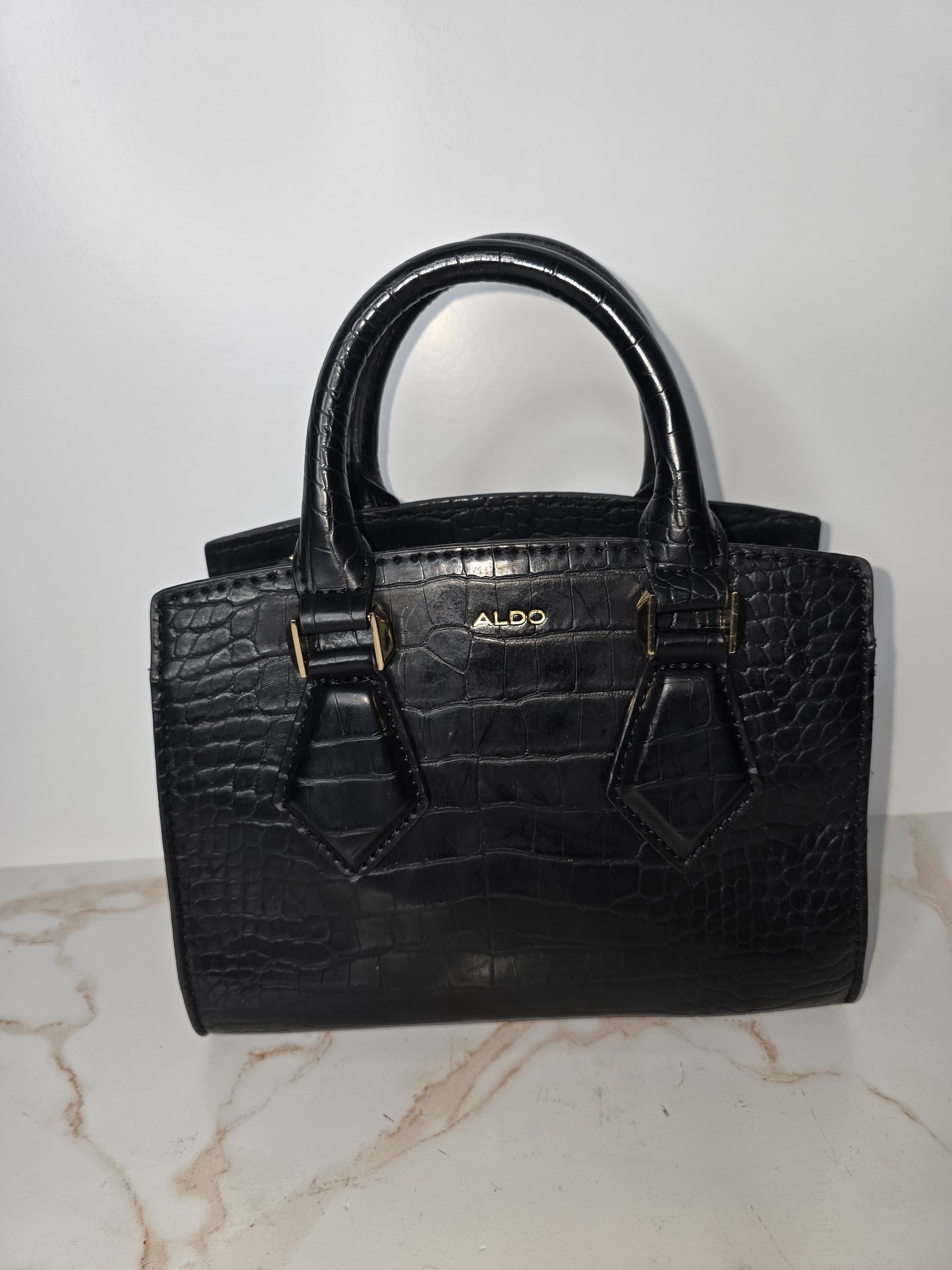 Aldo Black Faux Skin Mini Handbag
