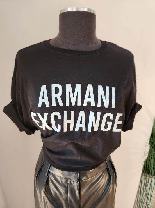 Armani Exchange Black Holographic Tee Sz XXL