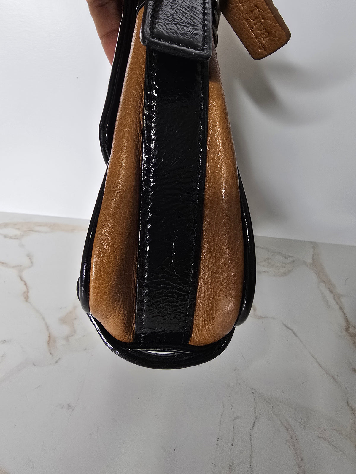 La Diva Brown & Black Leather Bag