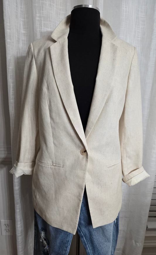 Express Linen Blend Blazer Sz L