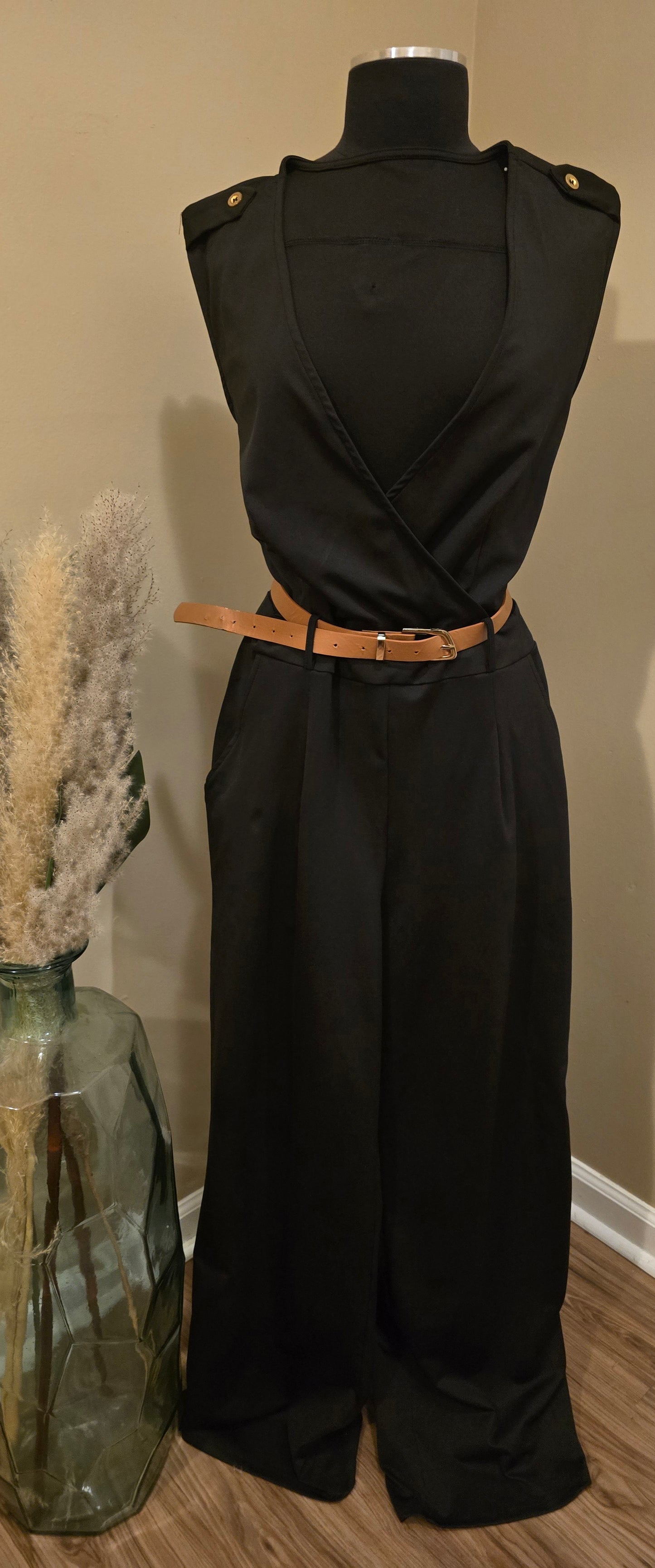 Black Wide Leg Jumpsuit Sz XXL