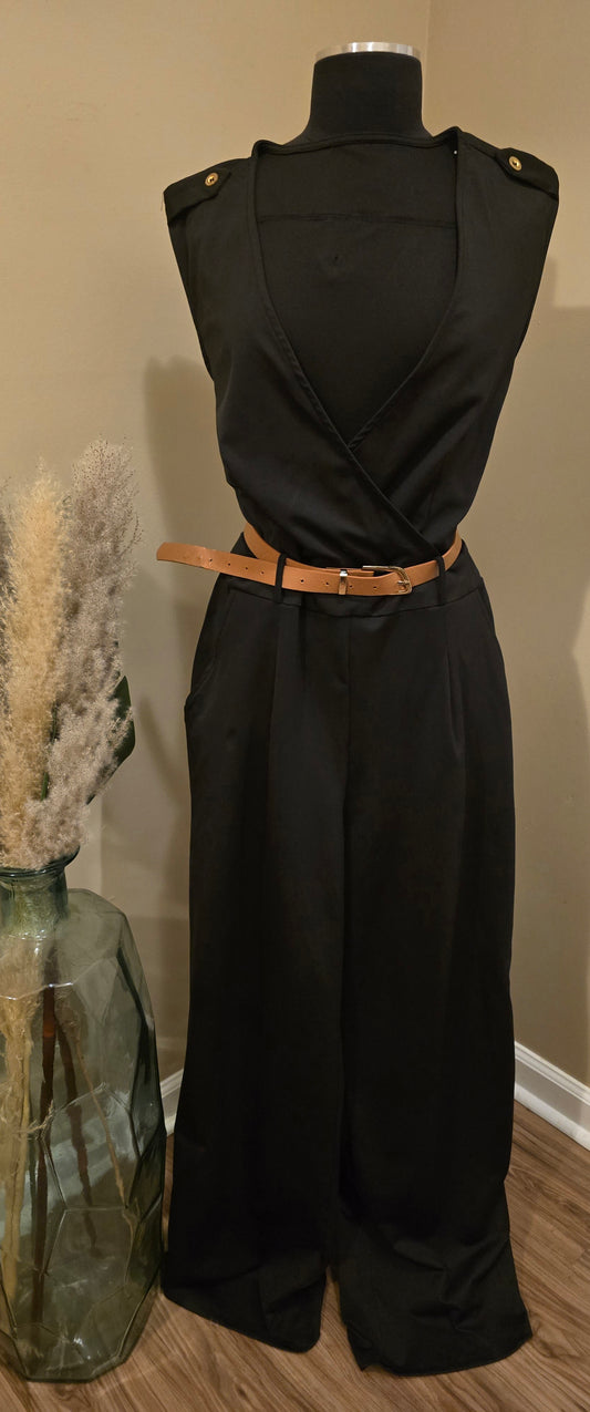 Black Wide Leg Jumpsuit Sz XXL