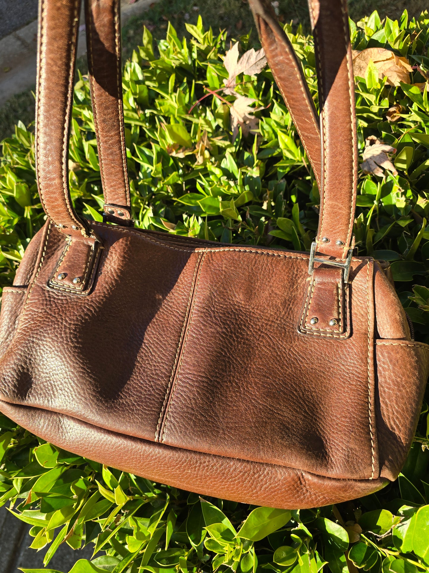 Fossil Brown Leather Shoulder Handbag
