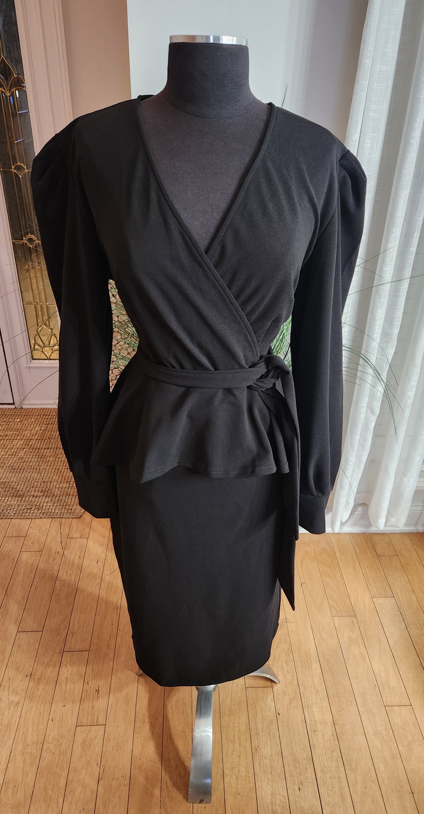 Peplum Dress Black Sz XXL