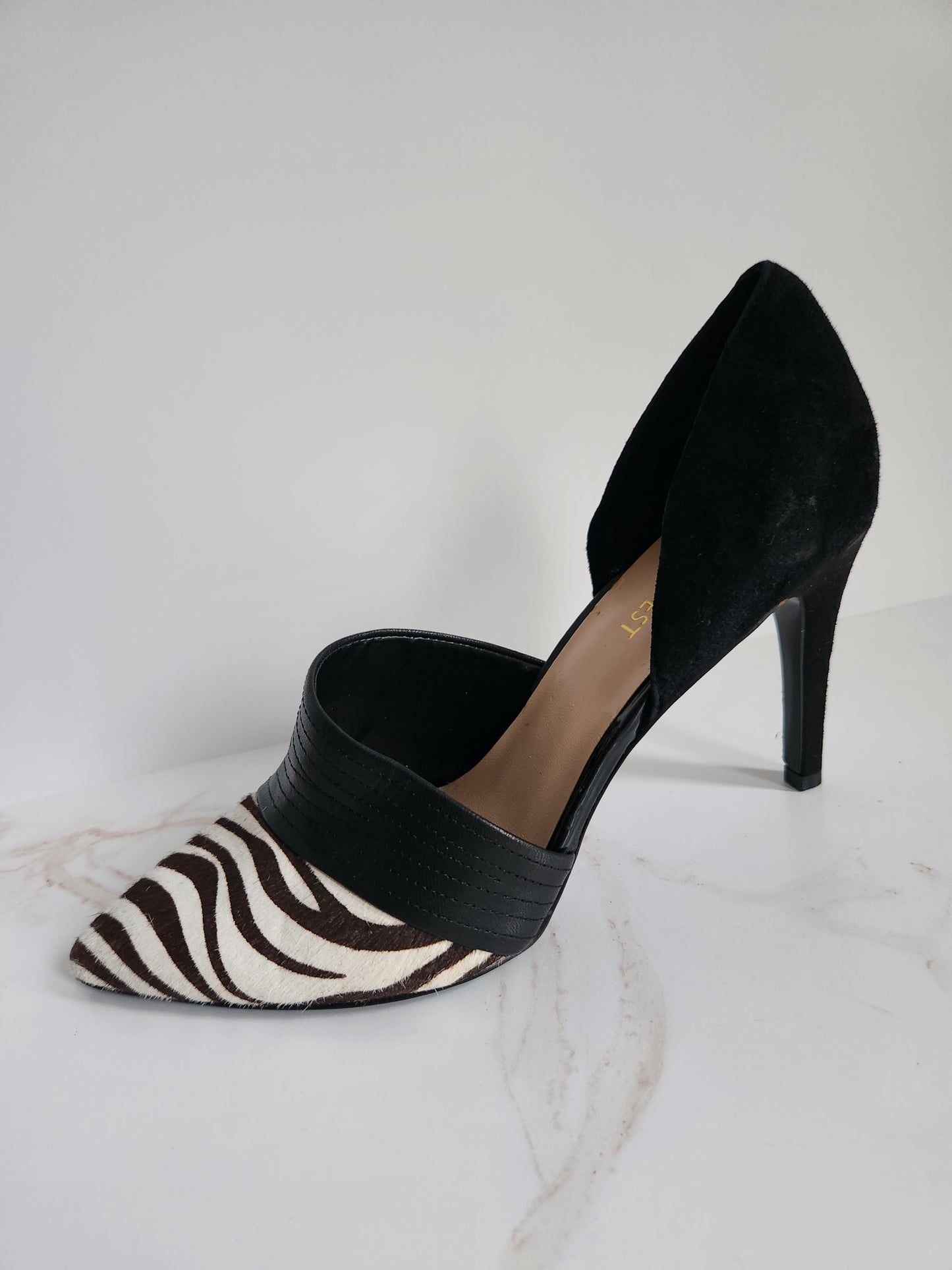 Nine West Zebra Print Leather Heels Sz 8