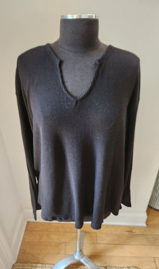 a.n.a Black Long Sleeve Top Sz 2X