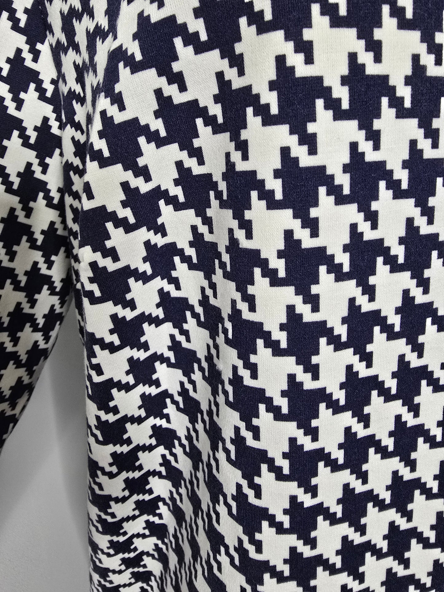 Jessica London Navy & White Houndstooth Duster Sz 18W