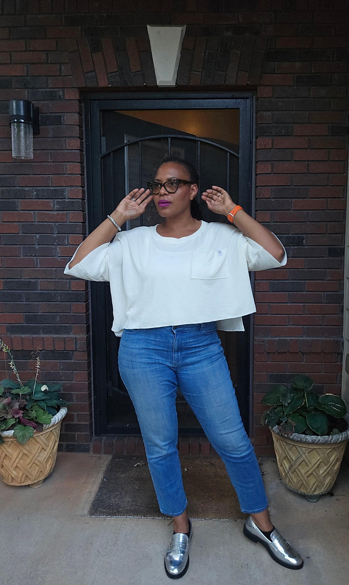 Simply Southern Ribbed Hi-Lo Top Cream