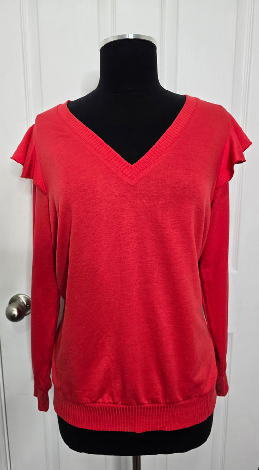 Torrid Long Sleeve Ruffle Top Sz 00