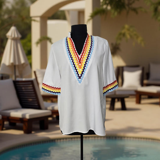 Popsicle Rainbow V-Neck Blouse