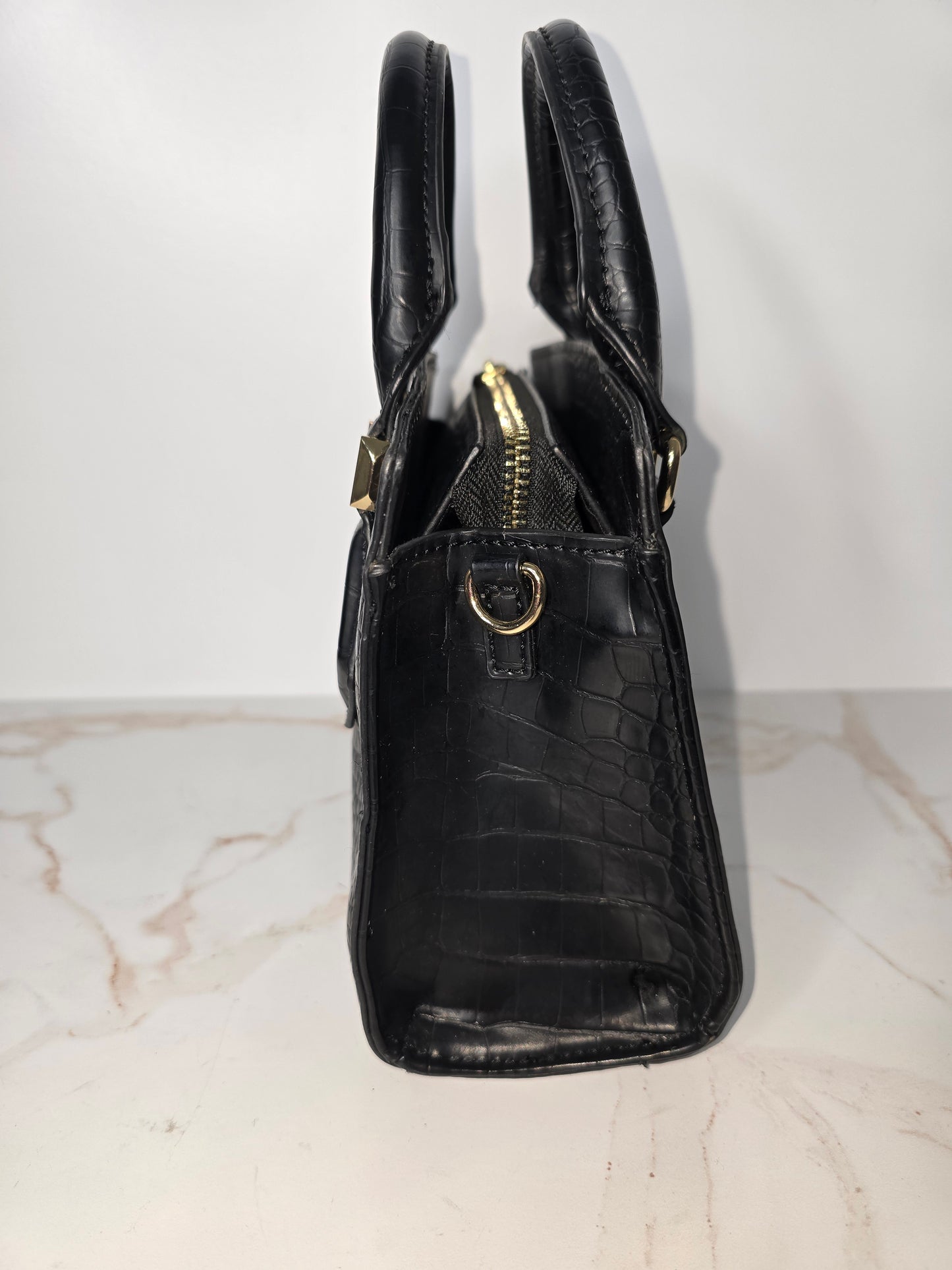 Aldo Black Faux Skin Mini Handbag