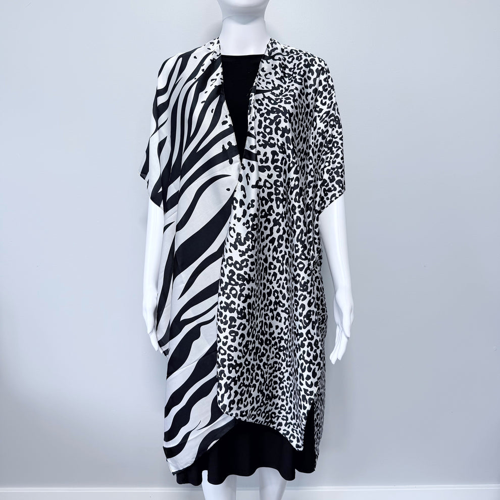 Safari Black & White Kimono