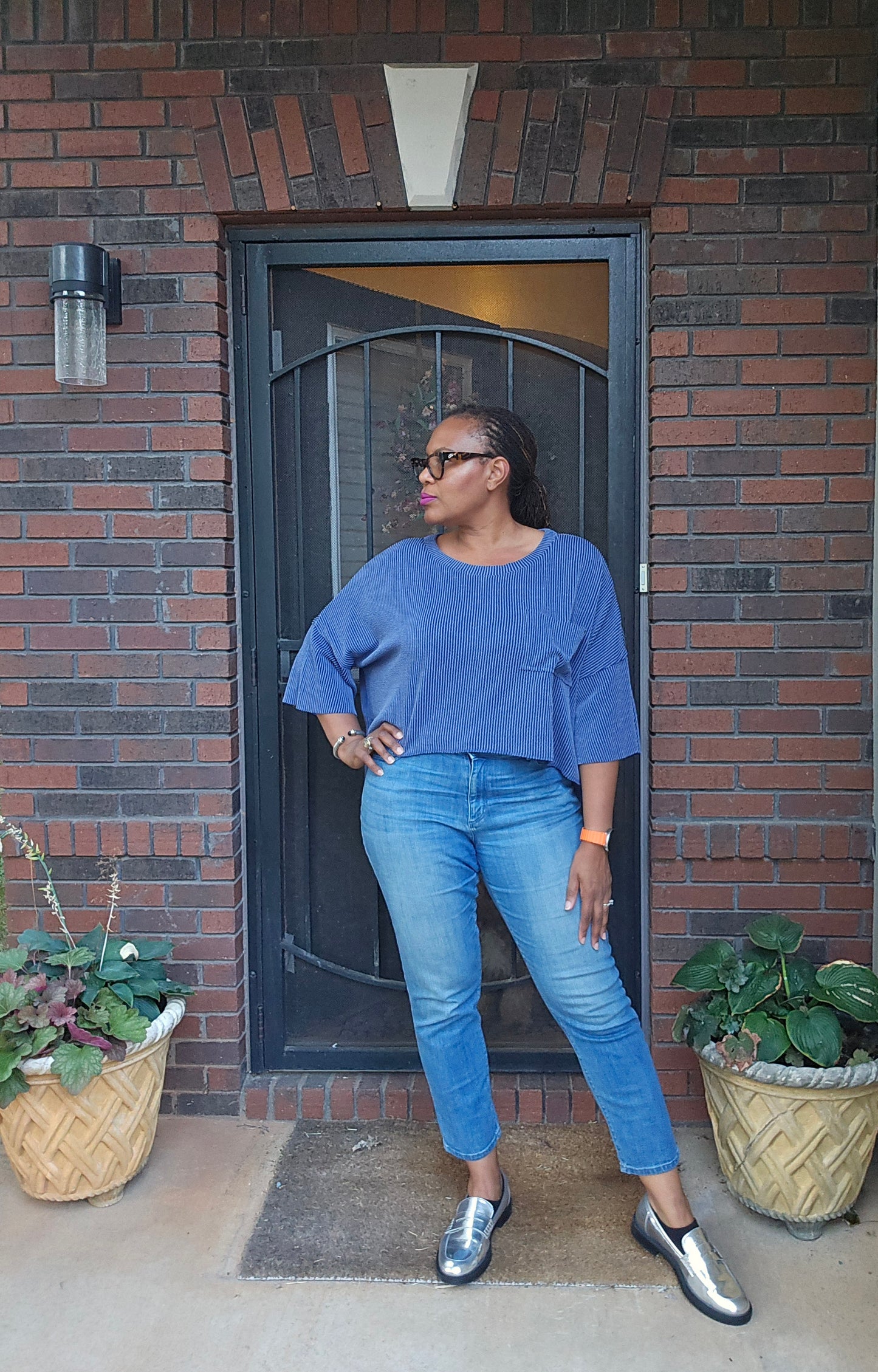 Simply Southern Ribbed Hi-Lo Top Cream