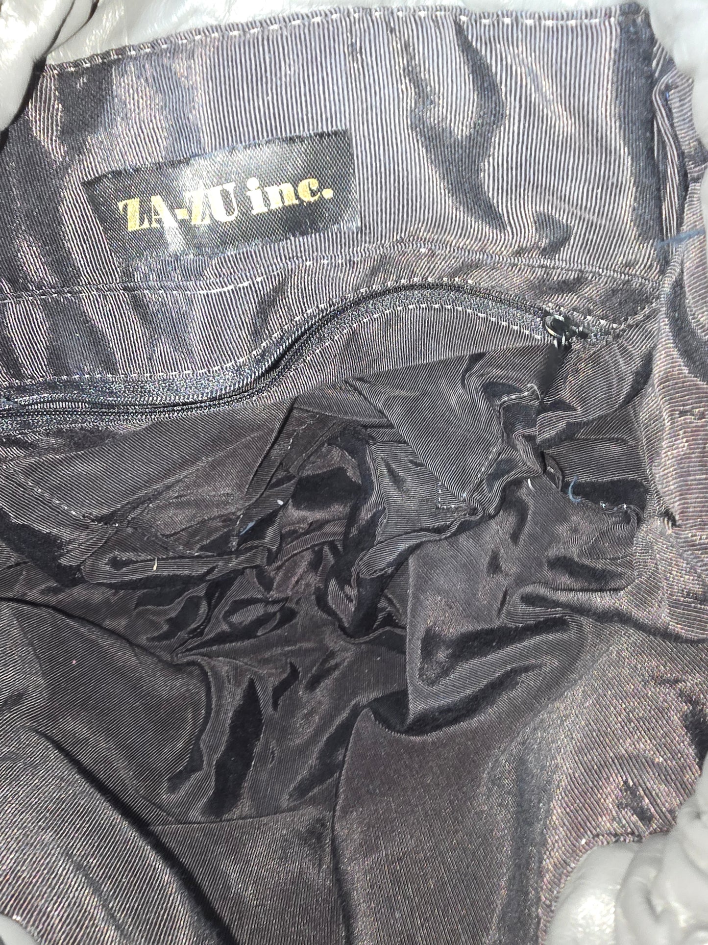 Vintage Embellished Grey Drawstring Handbag