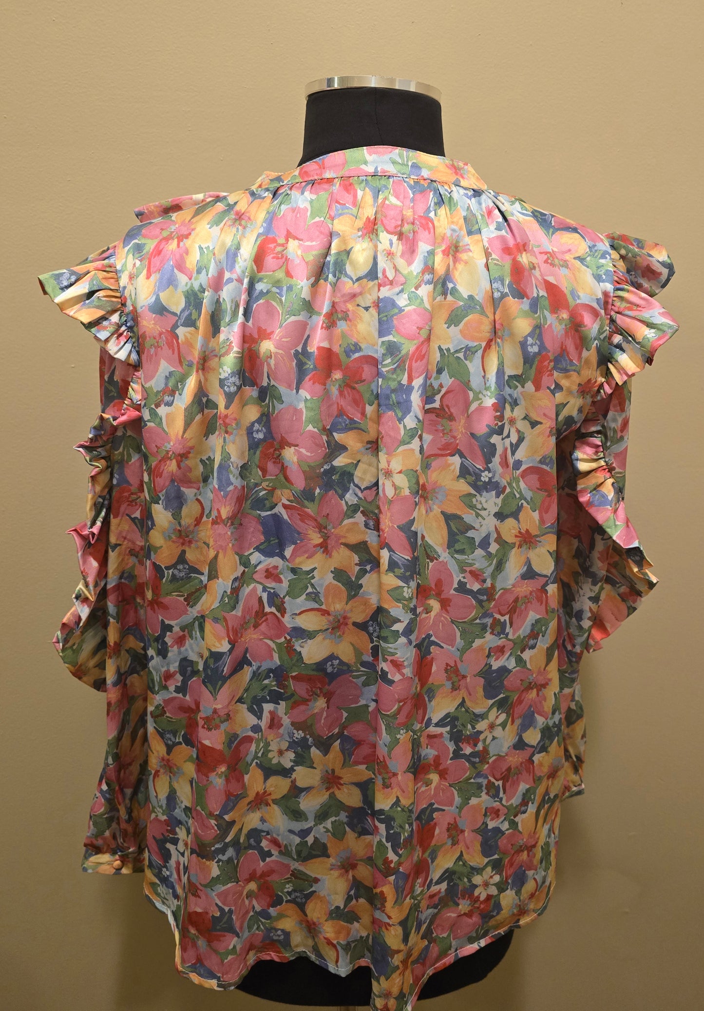 Floral Ruffle Blouse Sz M