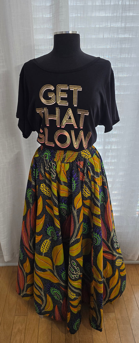 Golden Seal Ankara Maxi Skirt One Size