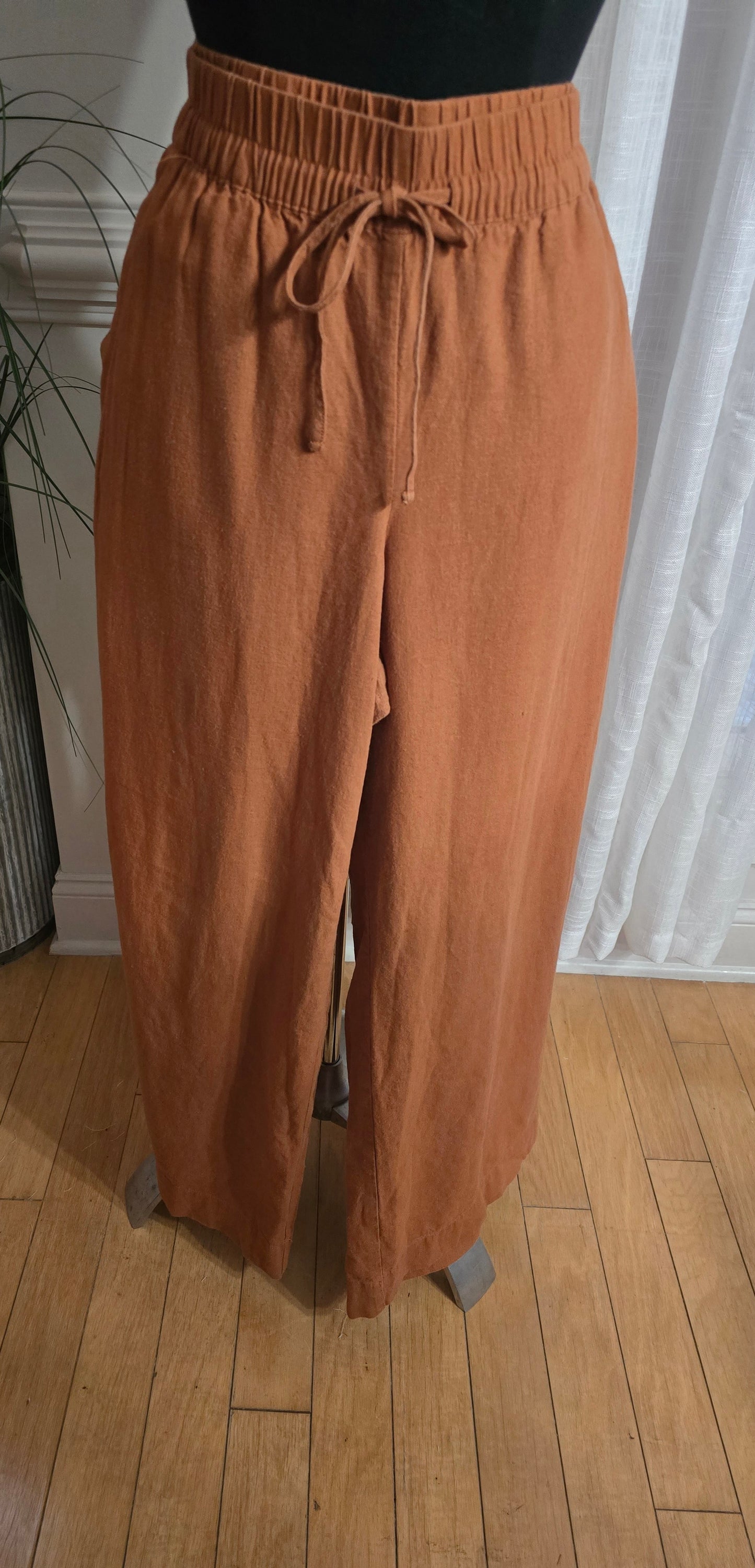 A New Day Linen Wide-Leg Pants Sz L