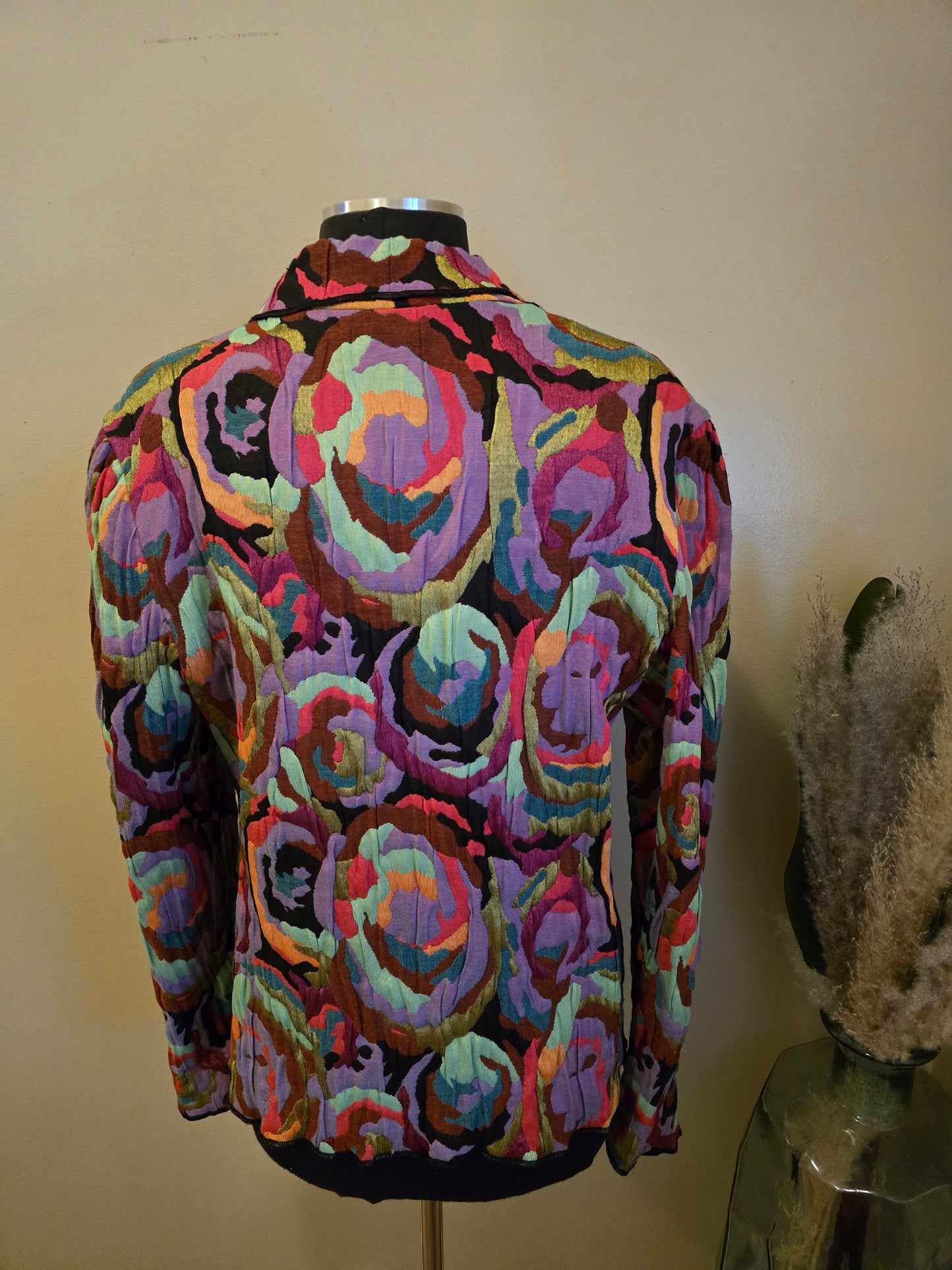 Vintage Carol Peretz Crinkle Festival Blazer Sz L